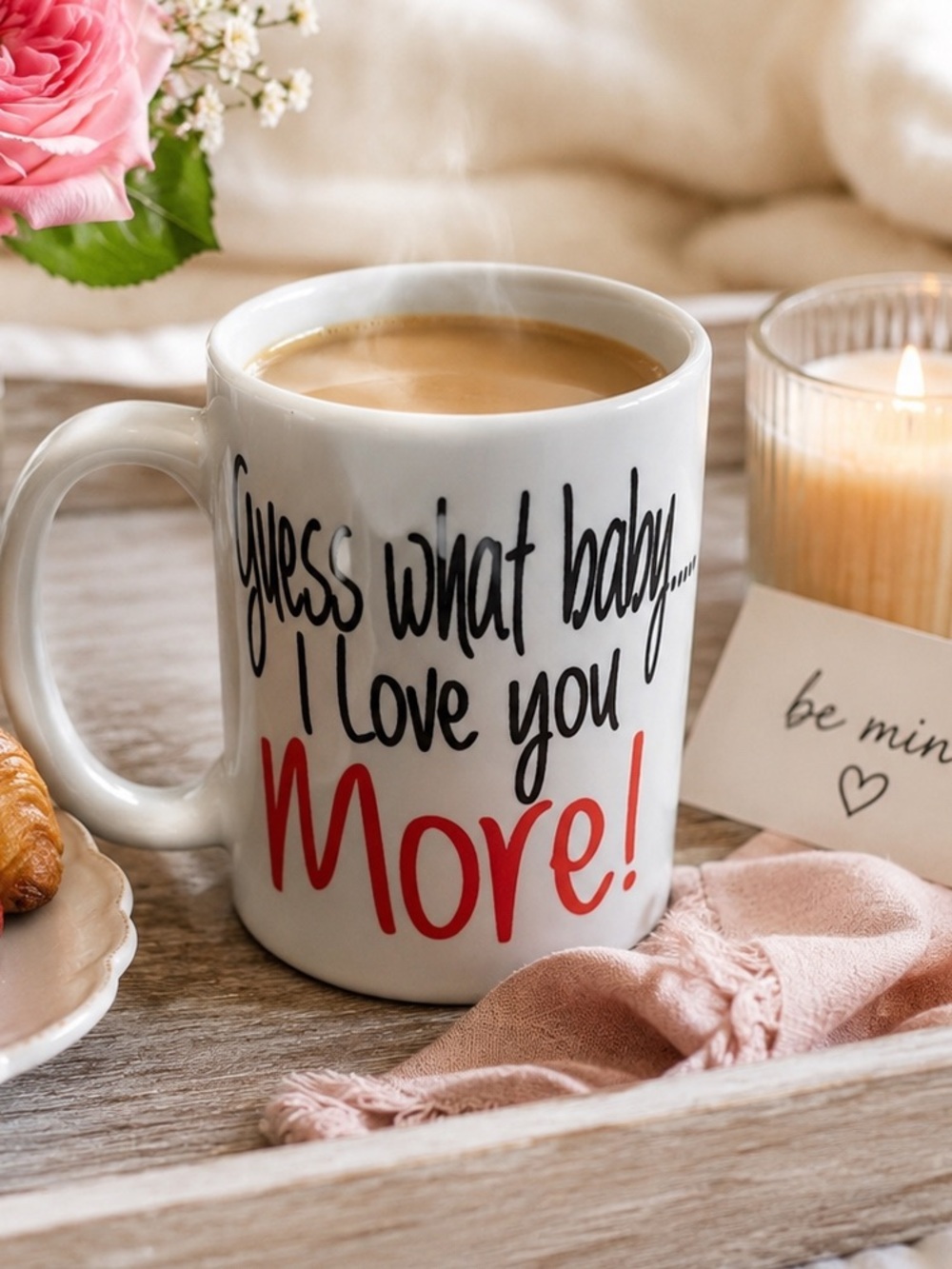 I Love You More Coffee Mug Guess What Babe Romantic Couples Gift Ceramic Mug
